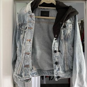 Distressed Jean Jacket with hood
